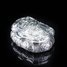 Load image into Gallery viewer, Swedish Solid Silver Table Snuff Box Repousse Design - 1938 - Artisan Antiques
