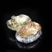 Load image into Gallery viewer, Swedish Solid Silver Table Snuff Box Repousse Design - 1938 - Artisan Antiques
