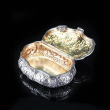 Load image into Gallery viewer, Swedish Solid Silver Table Snuff Box Repousse Design - 1938 - Artisan Antiques
