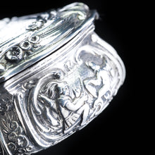 Load image into Gallery viewer, Swedish Solid Silver Table Snuff Box Repousse Design - 1938 - Artisan Antiques
