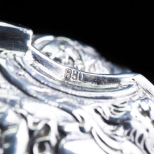 Load image into Gallery viewer, Swedish Solid Silver Table Snuff Box Repousse Design - 1938 - Artisan Antiques
