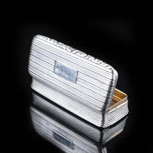 Load image into Gallery viewer, Antique Victorian Solid Silver and Gilt Snuff Box - 1832 Joseph Willmore - Artisan Antiques
