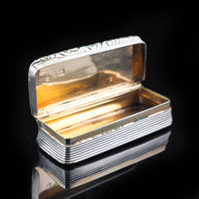 Load image into Gallery viewer, Antique Victorian Solid Silver and Gilt Snuff Box - 1832 Joseph Willmore - Artisan Antiques
