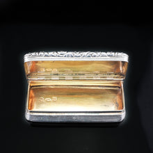 Load image into Gallery viewer, Antique Victorian Solid Silver and Gilt Snuff Box - 1832 Joseph Willmore - Artisan Antiques
