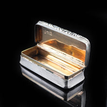 Load image into Gallery viewer, Antique Victorian Solid Silver and Gilt Snuff Box - 1832 Joseph Willmore - Artisan Antiques

