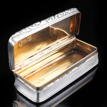 Load image into Gallery viewer, Antique Victorian Solid Silver and Gilt Snuff Box - 1832 Joseph Willmore - Artisan Antiques
