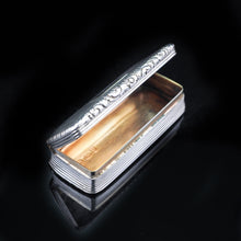 Load image into Gallery viewer, Antique Victorian Solid Silver and Gilt Snuff Box - 1832 Joseph Willmore - Artisan Antiques
