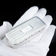 Load image into Gallery viewer, Antique Victorian Solid Silver and Gilt Snuff Box - 1832 Joseph Willmore - Artisan Antiques
