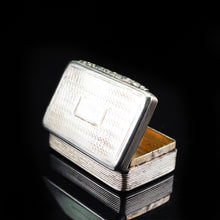 Load image into Gallery viewer, Antique Georgian Silver Snuff Box with Gilt Interior - 1824 - Artisan Antiques
