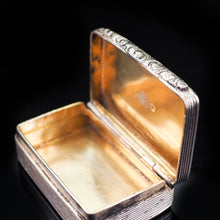 Load image into Gallery viewer, Antique Georgian Silver Snuff Box with Gilt Interior - 1824 - Artisan Antiques
