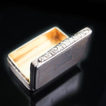 Load image into Gallery viewer, Antique Georgian Silver Snuff Box with Gilt Interior - 1824 - Artisan Antiques
