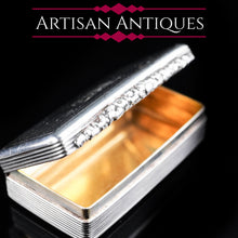 Load image into Gallery viewer, Antique English Silver Pocket Snuff Box - Georgian Design 1835 - Artisan Antiques
