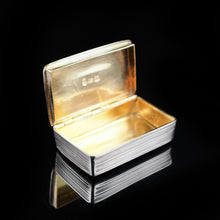 Load image into Gallery viewer, Antique Georgian Silver Snuff Box with Reeded Design - 1824 - Artisan Antiques
