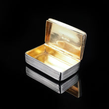 Load image into Gallery viewer, Antique Georgian Silver Snuff Box with Reeded Design - 1824 - Artisan Antiques
