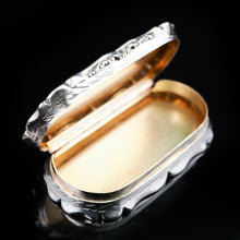 Load image into Gallery viewer, Antique Victorian Silver Snuff Box with Hand Engraved Acanthus Motifs - 1849 - Artisan Antiques
