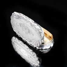 Load image into Gallery viewer, Antique Victorian Silver Snuff Box with Hand Engraved Acanthus Motifs - 1849 - Artisan Antiques
