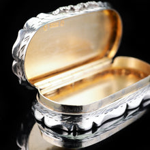 Load image into Gallery viewer, Antique Victorian Silver Snuff Box with Hand Engraved Acanthus Motifs - 1849 - Artisan Antiques
