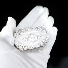 Load image into Gallery viewer, Antique Victorian Silver Snuff Box with Hand Engraved Acanthus Motifs - 1849 - Artisan Antiques
