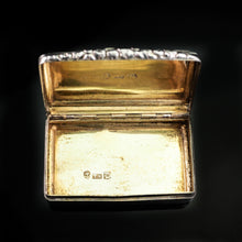 Load image into Gallery viewer, Antique English Georgian Silver Snuff Box with Gilt Interior - 1827 - Artisan Antiques
