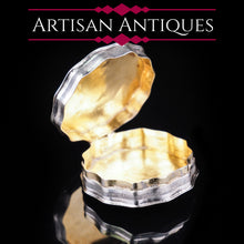 Load image into Gallery viewer, Antique Dutch 12 Sided Scalloped Silver Snuff Box with Gilt Interior - 1864 - Artisan Antiques
