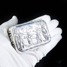 Load image into Gallery viewer, Antique High Relief Silver Snuff Box with Country Scene - Thomas Hayes 1897 - Artisan Antiques
