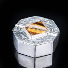 Load image into Gallery viewer, Sterling Silver Octagonal Dual Compartment Pill / Snuff Box - 20th Century - Artisan Antiques
