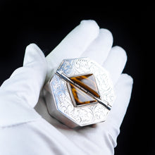Load image into Gallery viewer, Sterling Silver Octagonal Dual Compartment Pill / Snuff Box - 20th Century - Artisan Antiques
