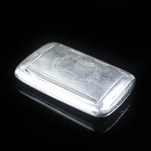 Load image into Gallery viewer, Antique Silver Thin Snuff Box with Gilt Interior by Robert Thornton - 1867 - Artisan Antiques
