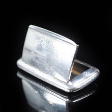 Load image into Gallery viewer, Antique Silver Thin Snuff Box with Gilt Interior by Robert Thornton - 1867 - Artisan Antiques
