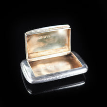 Load image into Gallery viewer, Antique Silver Thin Snuff Box with Gilt Interior by Robert Thornton - 1867 - Artisan Antiques
