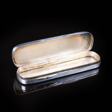 Load image into Gallery viewer, Antique Sterling Silver Purple Guilloche Enamel Toothpick Box by Gourdel Vales &amp; Co - 1911 - Artisan Antiques
