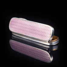 Load image into Gallery viewer, Antique Sterling Silver Purple Guilloche Enamel Toothpick Box by Gourdel Vales &amp; Co - 1911 - Artisan Antiques
