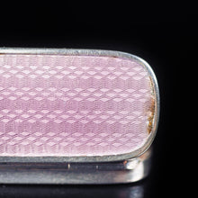 Load image into Gallery viewer, Antique Sterling Silver Purple Guilloche Enamel Toothpick Box by Gourdel Vales &amp; Co - 1911 - Artisan Antiques
