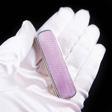 Load image into Gallery viewer, Antique Sterling Silver Purple Guilloche Enamel Toothpick Box by Gourdel Vales &amp; Co - 1911 - Artisan Antiques
