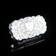 Load image into Gallery viewer, Antique Victorian Silver Hand Engraved Snuff / Vinaigrette Box by Hilliard &amp; Thomason - 1850 - Artisan Antiques

