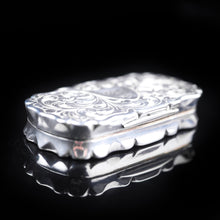 Load image into Gallery viewer, Antique Victorian Silver Hand Engraved Snuff / Vinaigrette Box by Hilliard &amp; Thomason - 1850 - Artisan Antiques
