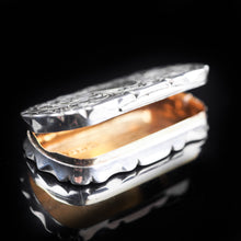 Load image into Gallery viewer, Antique Victorian Silver Hand Engraved Snuff / Vinaigrette Box by Hilliard &amp; Thomason - 1850 - Artisan Antiques
