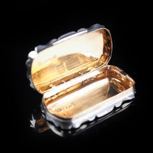 Load image into Gallery viewer, Antique Victorian Silver Hand Engraved Snuff / Vinaigrette Box by Hilliard &amp; Thomason - 1850 - Artisan Antiques
