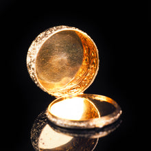 Load image into Gallery viewer, Antique German Gold Plated Solid Silver &amp; Mother of Pearl Circular Pill Box - 19th C - Artisan Antiques
