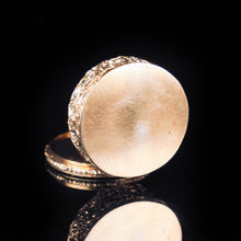 Load image into Gallery viewer, Antique German Gold Plated Solid Silver &amp; Mother of Pearl Circular Pill Box - 19th C - Artisan Antiques
