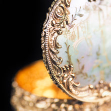 Load image into Gallery viewer, Antique German Gold Plated Solid Silver &amp; Mother of Pearl Circular Pill Box - 19th C - Artisan Antiques
