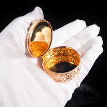 Load image into Gallery viewer, Antique German Gold Plated Solid Silver &amp; Mother of Pearl Circular Pill Box - 19th C - Artisan Antiques
