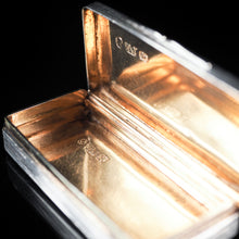 Load image into Gallery viewer, Victorian Solid Silver and Gilt Interior Rectangular Snuff Box by Taylor &amp; Perry - 1841 - Artisan Antiques
