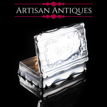Load image into Gallery viewer, Victorian Heavy Table Silver Snuff Box by Edwards Smith - 1851 - Artisan Antiques
