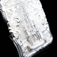 Load image into Gallery viewer, Victorian Scott Monument Castle Top Silver Card Case - Frederick Marson 1856 - Artisan Antiques
