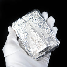 Load image into Gallery viewer, Victorian Scott Monument Castle Top Silver Card Case - Frederick Marson 1856 - Artisan Antiques

