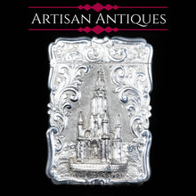 Load image into Gallery viewer, Victorian Scott Monument Castle Top Silver Card Case - Frederick Marson 1856 - Artisan Antiques
