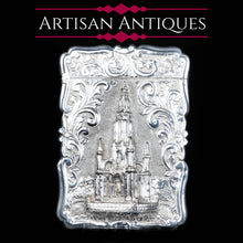Load image into Gallery viewer, Victorian Scott Monument Castle Top Silver Card Case - Frederick Marson 1856 - Artisan Antiques
