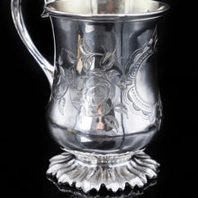 Load image into Gallery viewer, Antique Silver Victorian Mug with Floral Stippled Foot - Edward Ker Reid 1856 - Artisan Antiques
