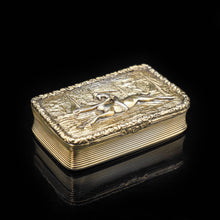Load image into Gallery viewer, Silver Gilt Snuff Box with High Relief Horse Riding Design - Joseph Willmore 1836 - Artisan Antiques
